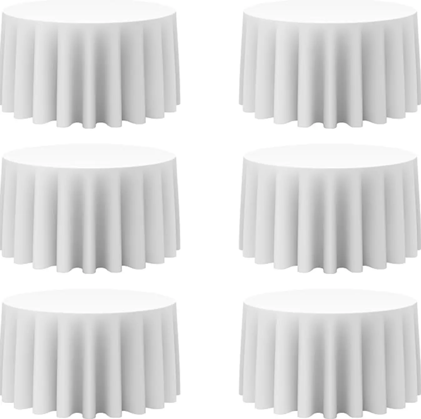 Round tables with full-drape white linens